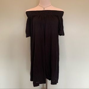 Roxy Navy Off The Shoulder Coverup Dress